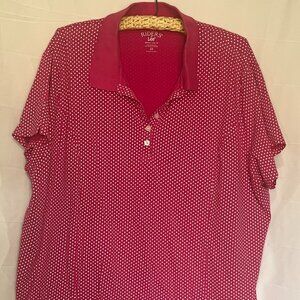 Riders by Lee Polo Shirt Women Plus Size 3X Pink Polka Dot Casual Preppy Top